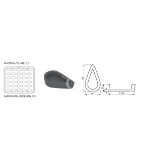 Juego de 2 placas con impresión en forma de gota para Cookmatic y Cookmaticspecial