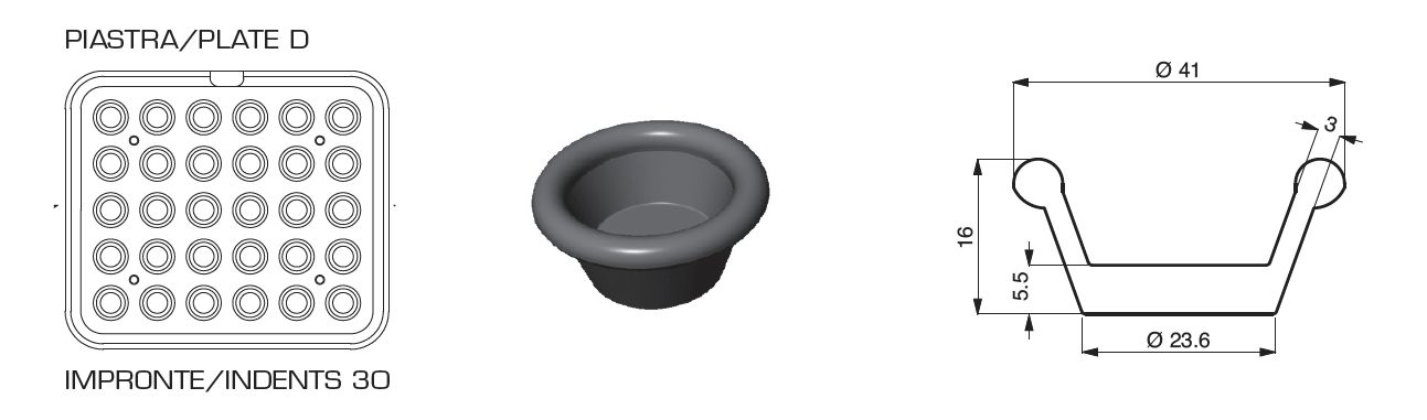 Juego de 2 placas con impresión redonda pequeña para Cookmatic y Cookmaticspecial