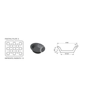Juego de 2 placas con impresión redonda grande para Cookmatic y Cookmaticspecial