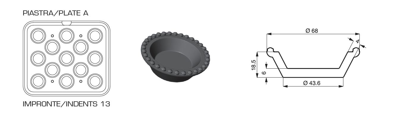 Juego de 2 placas con impresión redonda grande para Cookmatic y Cookmaticspecial