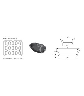 Juego de 2 placas con impresión en forma de barco para Cookmatic y Cookmaticspecial