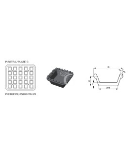 Juego de 2 placas con impresión cuadrada para Cookmatic y Cookmaticspecial