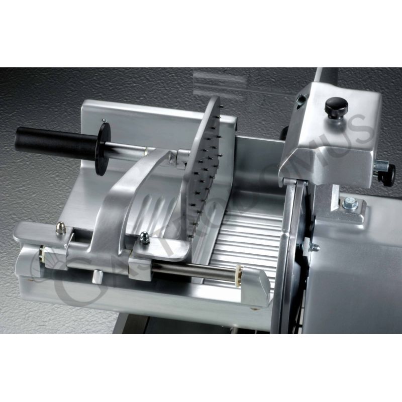 Cortadora de carne vertical de aluminio semiprofesional, diámetro cuchilla 250 mm, afilador fijo