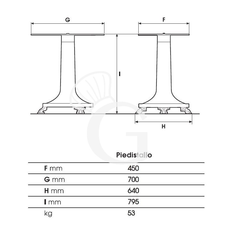 Pedestal con ruedas para cortadora con volante modelo 350/370