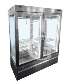 Vitrina expositora panorámica para carne 2 puertas -5°C/+10°C L 1500 mm x P 760 mm x A 1930 mm