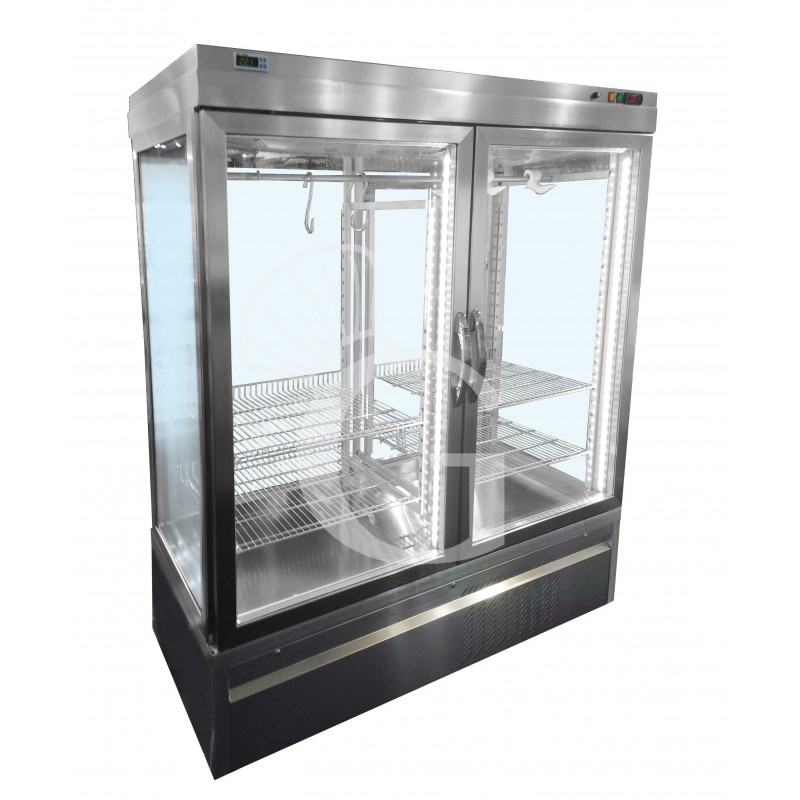 Vitrina expositora panorámica para carne 2 puertas -5°C/+10°C L 1500 mm x P 760 mm x A 1930 mm