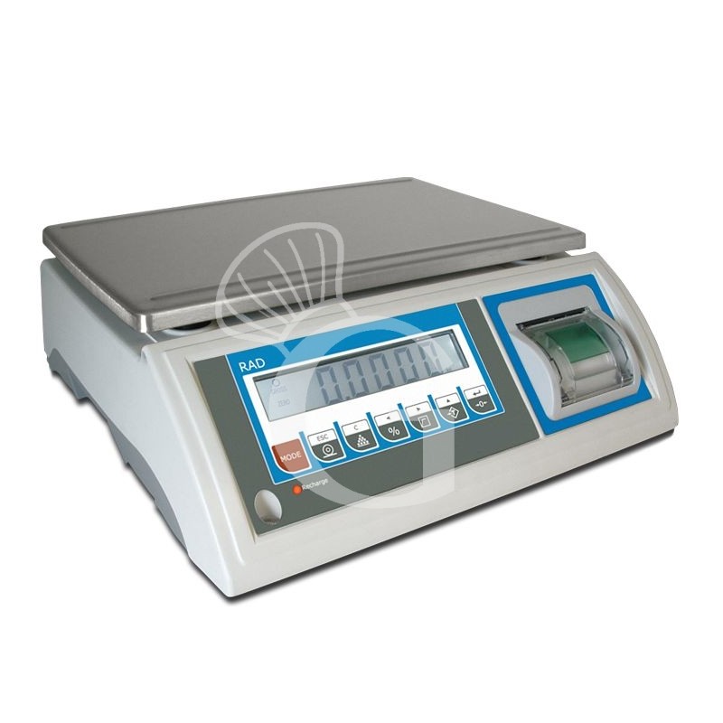 Báscula de control de peso con impresora incorporada con capacidad de 30 kg y precisión de 10 g L 370 mm x P 363 mm x A 137 mm