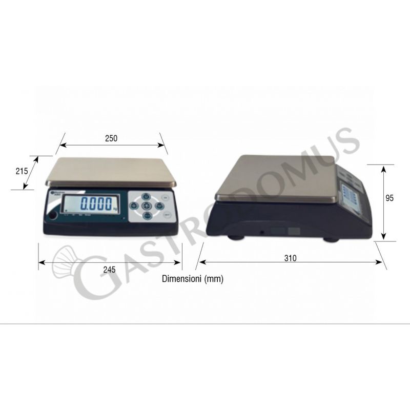 Balanza de control en ABS con capacidad de 0,6 kg y precisión de 0,1 g L 245 mm x P 310 mm x A 95 mm