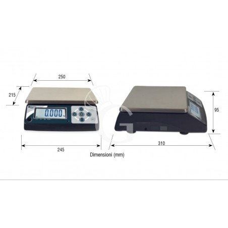 Balanza de control en ABS Pantalla LCD con capacidad de 1,5 kg y precisión de 0,1 g L 245 mm x P 310 mm x A 95 mm Balanza de control en ABS Pantalla LCD con capacidad de 1,5 kg y precisión de 0,1 g L 245 mm x P 310 mm x A 95 mm