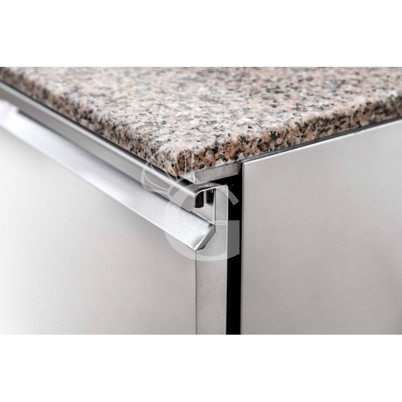 Mesa fria para ensaladas 3 puertas, temperatura +2°C/+8°C, encimera de granito