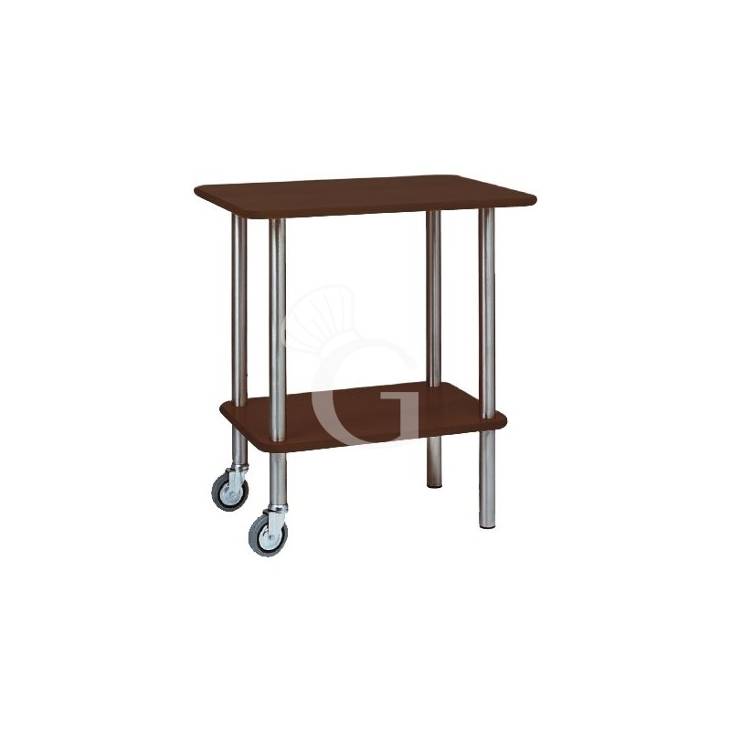 Carro Gueridón de acero inoxidable, dos ruedas, L 700 mm x P 500 mm x A 780 mm