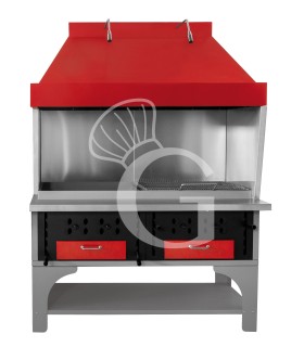 Barbacoa de carbón modular doble, Longitud 1500 mm