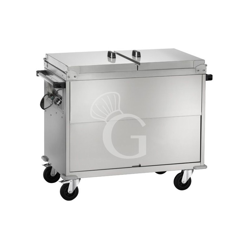 Carro térmico baño maría cerrado para 2 bandejas GN1/1 - L 960 mm x P 680 mm x A 1020 mm
