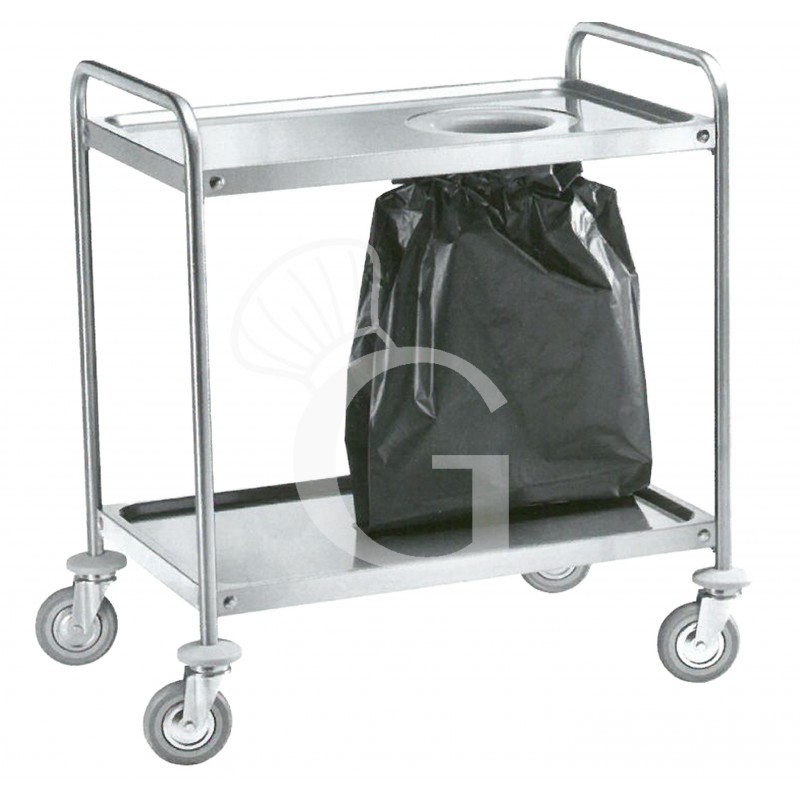 Carro de servicio y recogida de acero inoxidable con agujero L 1100 mm x P 600 mm x A 940 mm