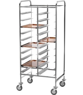 Carro bandejero con bastidor reforzado para 20 bandejas GN1/1 - L 740 mm x P 620 mm x A 1750 mm