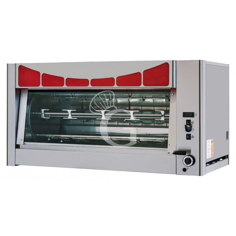 Asador de pollos planetario de gas L 1450 mm x P 710 mm x A 730 mm, capacidad hasta 42 pollos