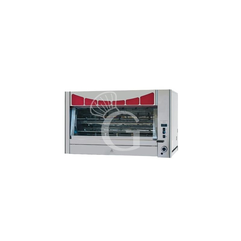 Asador de pollos planetario de gas L 1450 mm x P 830 mm x A 850 mm, capacidad hasta 84 pollos