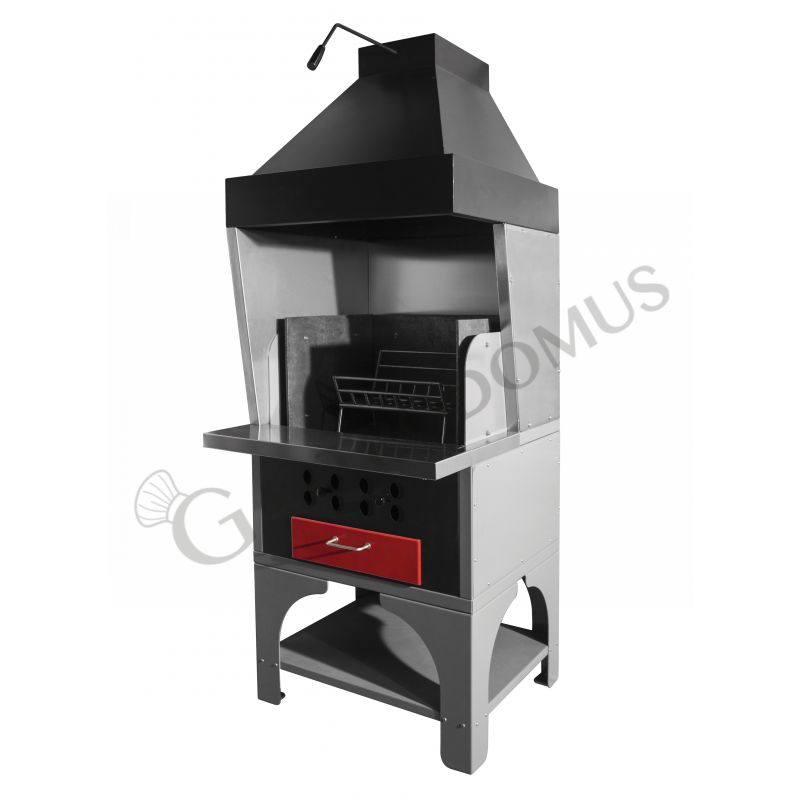 Barbacoa modular, con dimensiones L 790 mm x P 670+300 mm x A 2400 mm