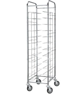 Carro bandejero universal de acero inoxidable para 12 bandejas - L 580 mm x P 520 mm x A 1850 mm