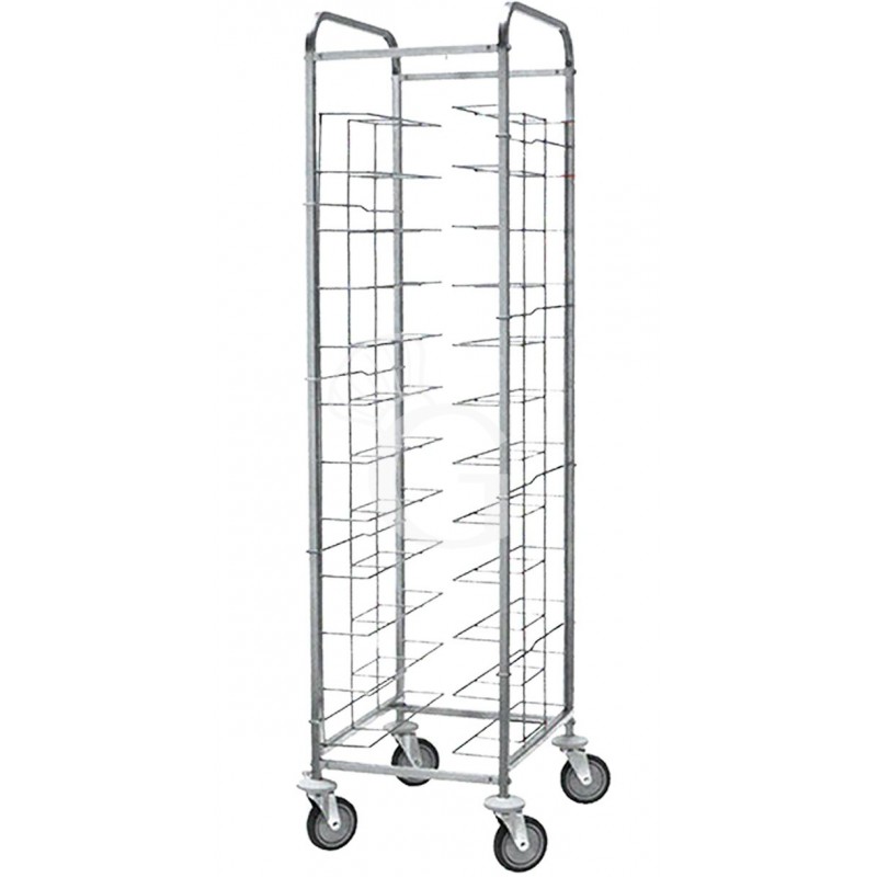 Carro bandejero universal de acero inoxidable para 12 bandejas - L 580 mm x P 520 mm x A 1850 mm