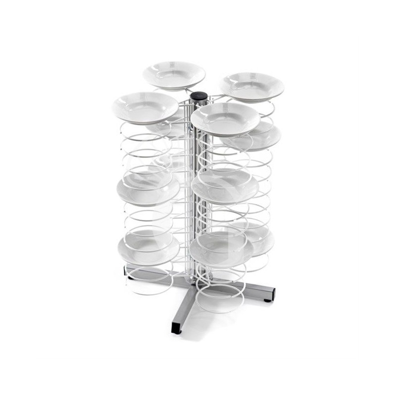 Carro portaplatos de sobremesa con rejilla cromada para 48 platos 180/230 L 600 mm x P 600 mm x A 830 mm