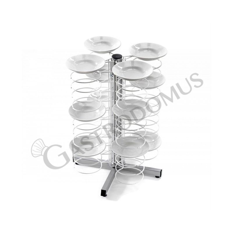 Carro portaplatos de sobremesa con rejilla cromada para 48 platos 250/310 L 700 mm x P 700 mm x A 830 mm