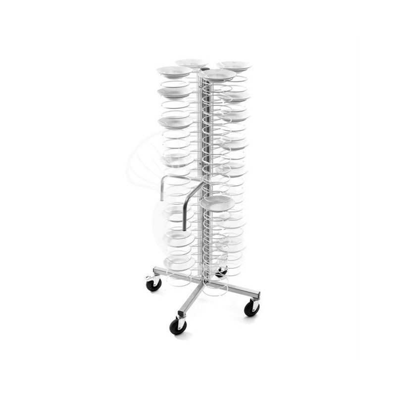 Carro portaplatos con ruedas y rejillas cromadas para 96 platos 250/310 L 700 mm x P 700 mm x A 1730 mm
