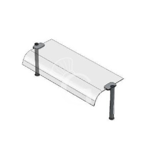 Superestructura de 1 nivel con cristal curvado L 1445 mm x P 415 mm x A 385 mm