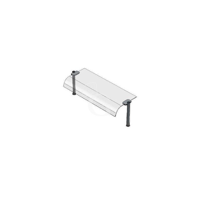 Superestructura de 1 nivel con cristal curvado L 1770 mm x P 415 mm x A 385 mm
