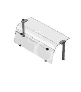 Superestructura de 1 nivel con cristal curvado y cristal frontal L 2095 x P 480 x A 385 mm