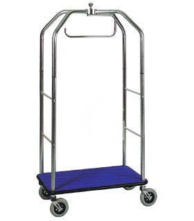 Carro portaequipaje con perchero de acero cromado - L 950 mm x P 550 mm x A 1900 mm