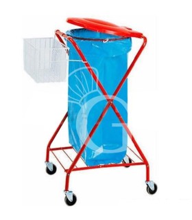 Carro para bolsa de basura "X" pintado con cesta L 580 mm x P 560 mm x A 1020 mm