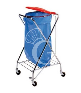 Carro para bolsa de basura "X" cromado con pedal L 580 mm x P 560 mm x A 1020 mm