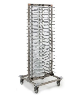 Carro portaplatos de acero inoxidable y aluminio - L 720 mm x P 720 mm x A 1820 mm
