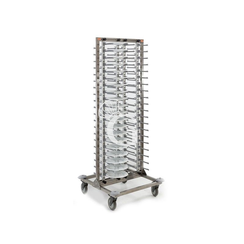 Carro portaplatos de acero inoxidable y aluminio - L 720 mm x P 720 mm x A 1820 mm