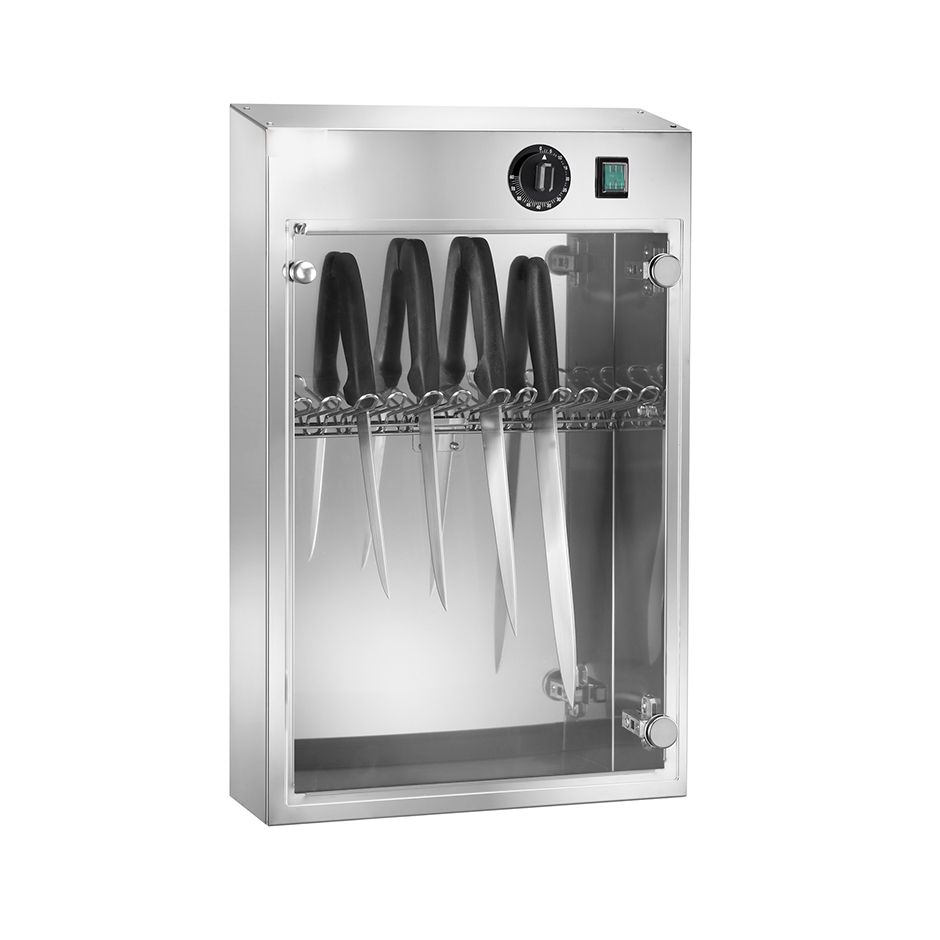 Esterilizador eléctrico de cuchillos para 10 cuchillos - L 430 mm x P 160 mm x A 640 mm 16 W