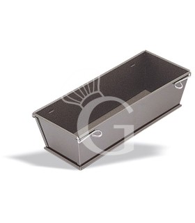 Molde de tarta rectangular antiadherente de acero inoxidable desmontable L 300 mm x P 100 mm x A 75 mm