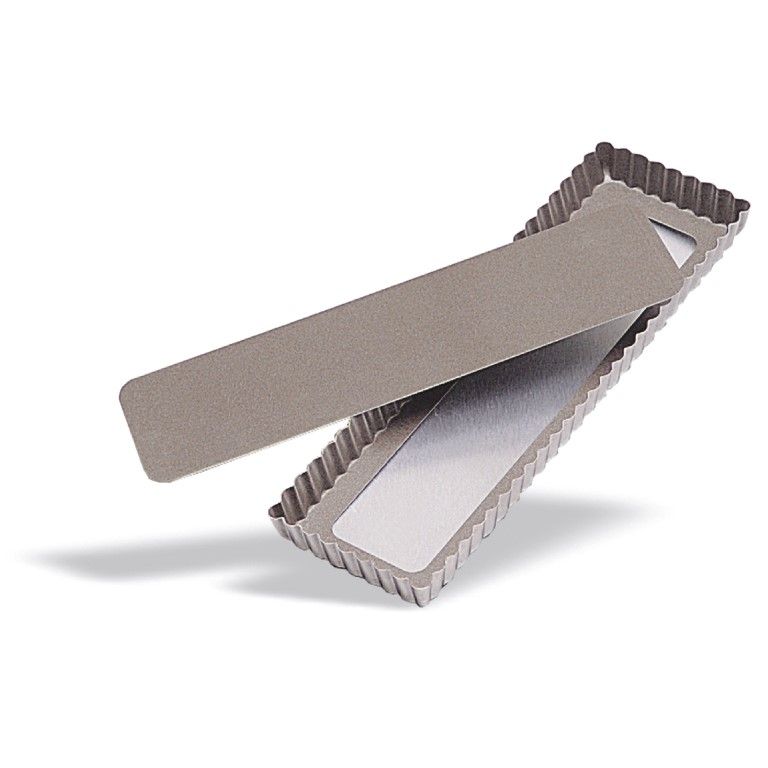 Molde de acero inoxidable antiadherente con fondo móvil L 350 mm x P 110 mm x A 25 mm