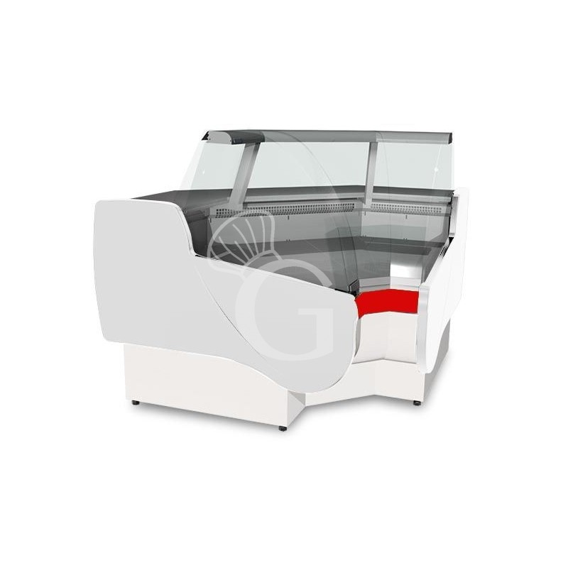 Vitrina de esquina refrigerada ventilada Nancy, esquina interna +1°/+10°C L 1340 mm full opcional