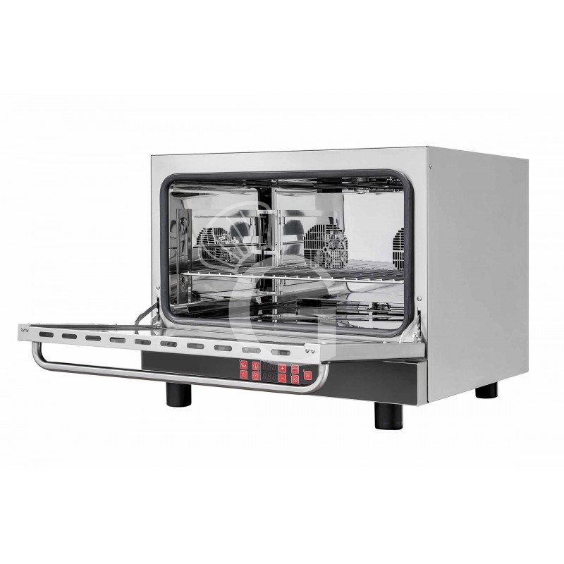 Horno eléctrico de convección para pastelería, humidificador y grill, control electrónico, 4 bandejas 600X400 mm