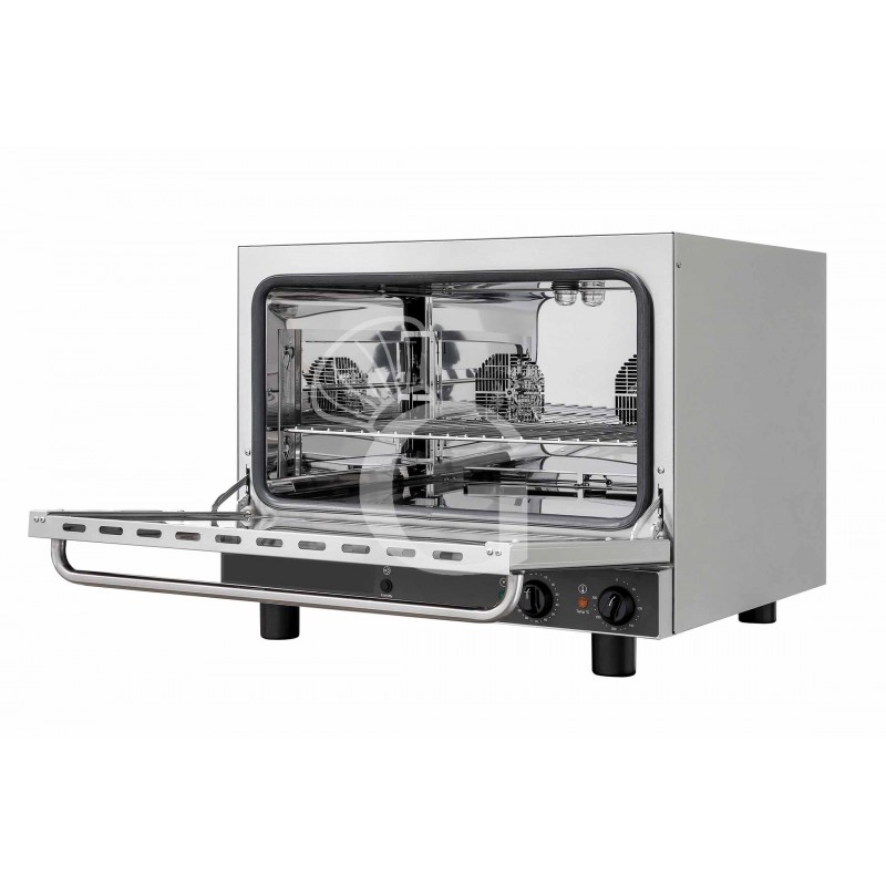 Horno eléctrico de convección para pastelería con humidificador, controles mecánicos, trifásico para 4 bandejas 600x400 mm