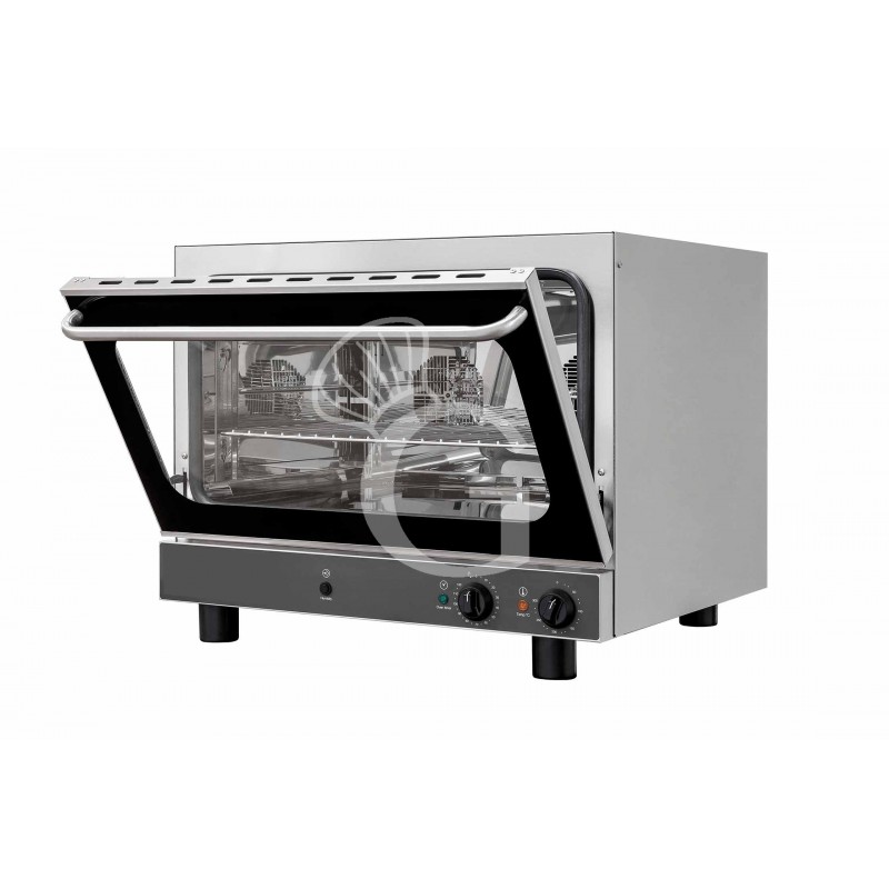 Horno eléctrico de convección para pastelería con humidificador, controles mecánicos, trifásico para 4 bandejas 600x400 mm