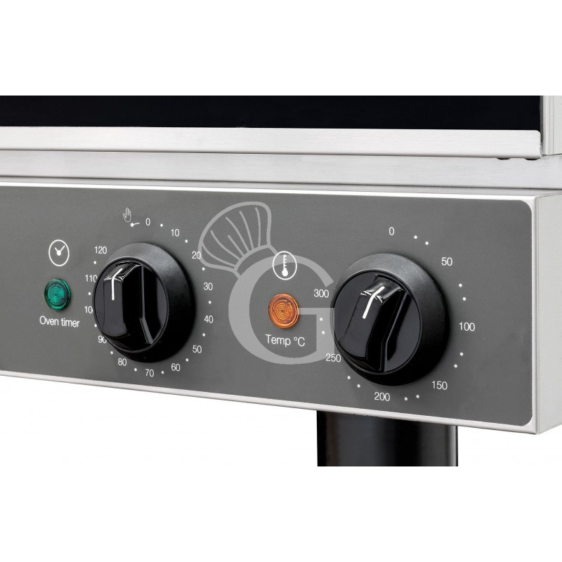Horno eléctrico de convección para pastelería con humidificador, controles mecánicos, trifásico para 4 bandejas 600x400 mm