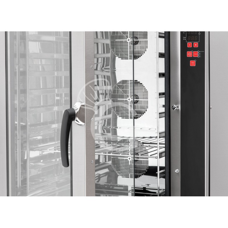 Horno eléctrico de convección para pastelería con humidificador, trifásico, control electrónico, 10 bandejas 600X400 mm