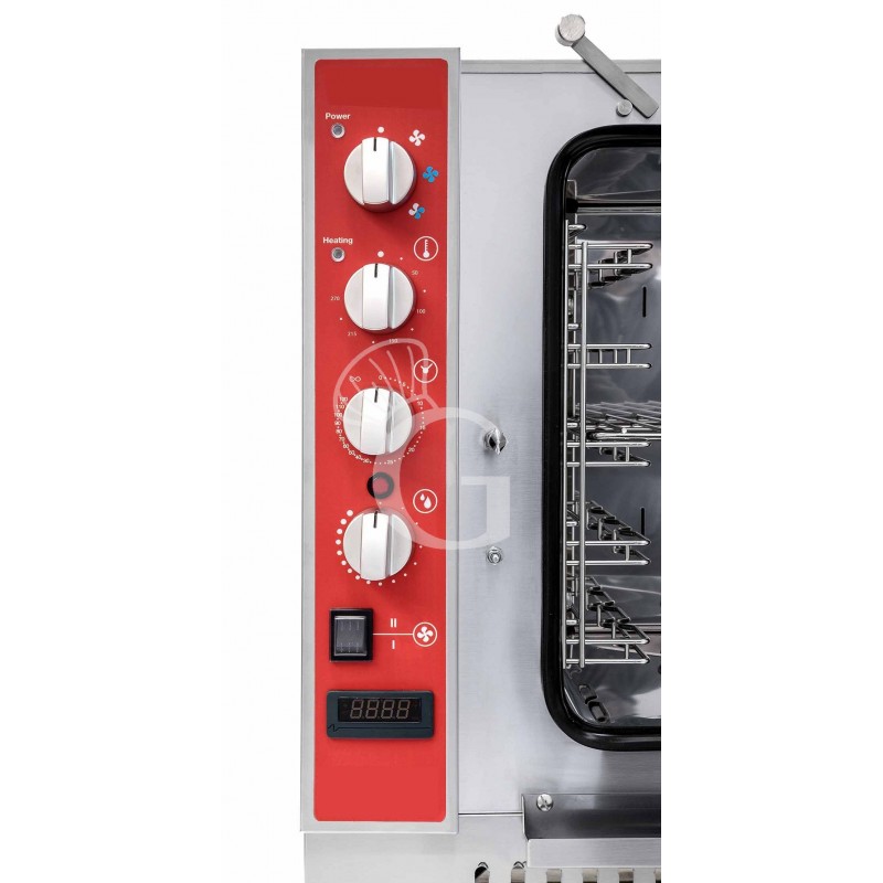 Horno eléctrico de convección para pastelería con humidificador, trifásico, control electrónico, 10 bandejas 600X400 mm