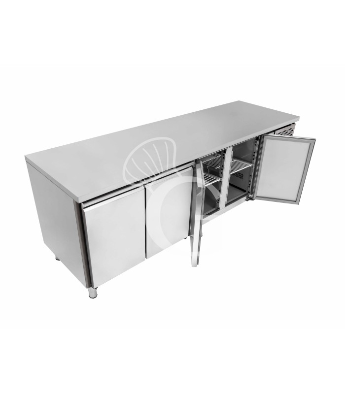 Mesa Refrigerada 4 Puertas con Peto 600 mm de profundidad -2°C/+8°C Clase de eficiencia energética D