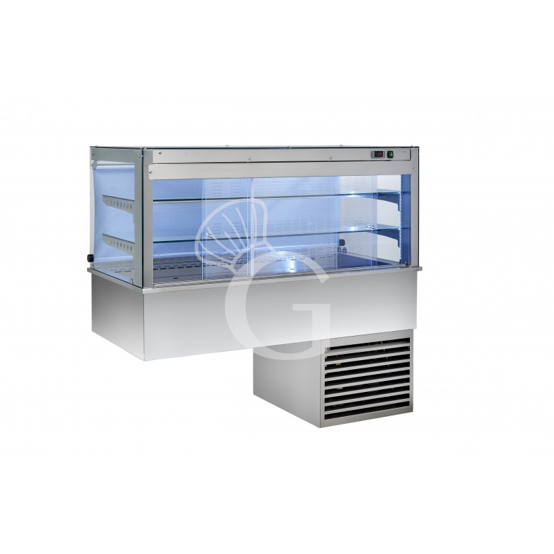 Vitrina refrigerada ventilada cúbica, 2 estantes, cerrada lado cliente - L 1135 mm
