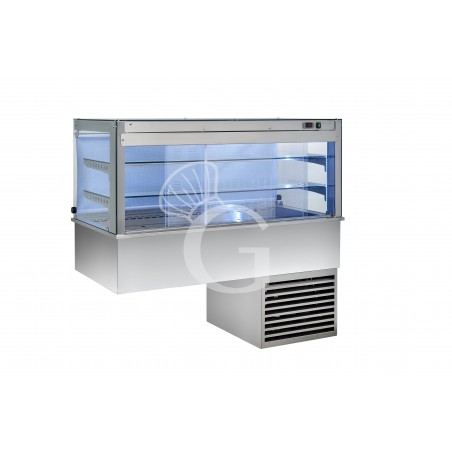 Vitrina refrigerada ventilada cúbica, 3 estantes, cerrada lado cliente - L 810 mm Vitrina refrigerada ventilada cúbica, 3 estantes, cerrada lado cliente - L 810 mm