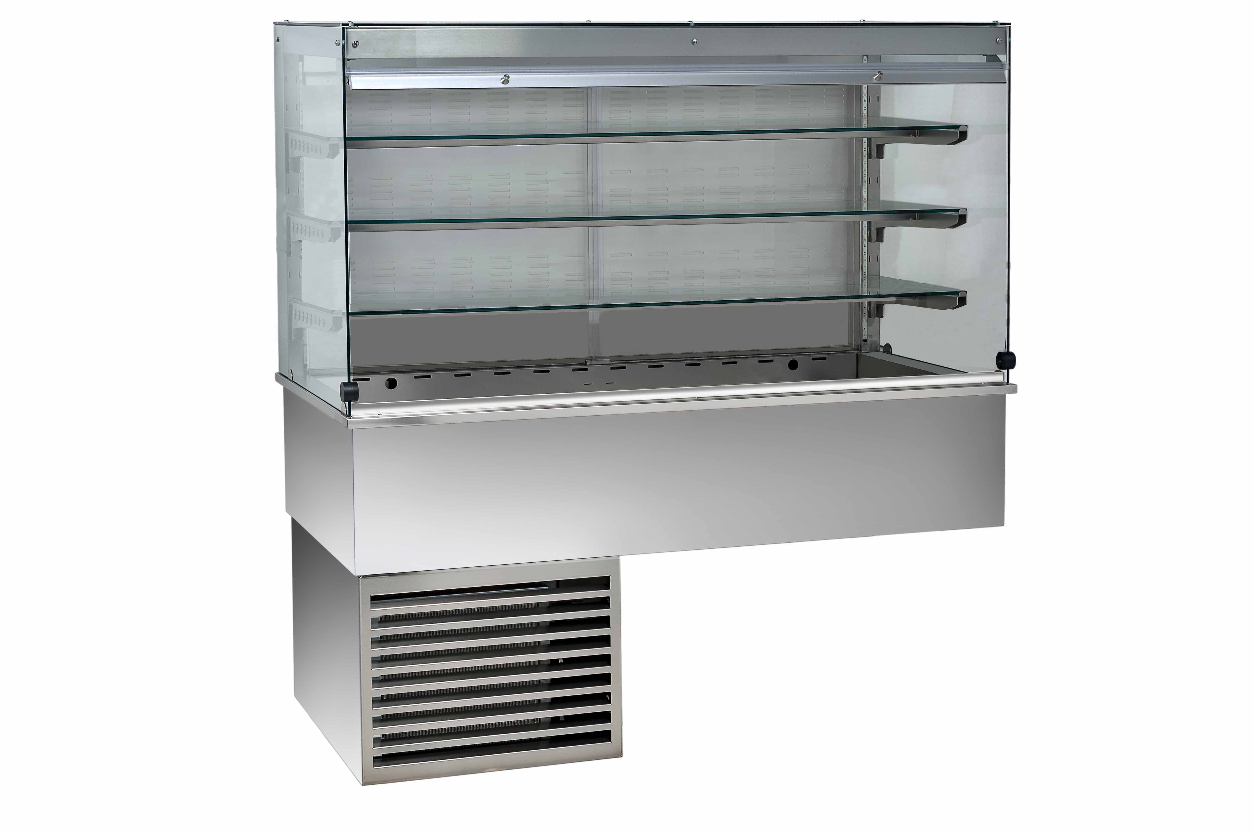 Vitrina refrigerada ventilada cúbica, 3 estantes, abierta lado cliente - L 810 mm