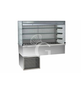 Vitrina refrigerada ventilada cúbica, 3 estantes, abierta lado cliente - L 1460 mm